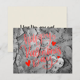 Alla hjärtans - Papper Heart Red Rosa Script-Anpas Anteckningskort