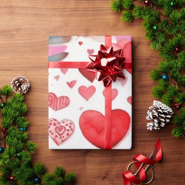 Alla hjärtans Pappra hjärtan Presentpapper (Julgåva)