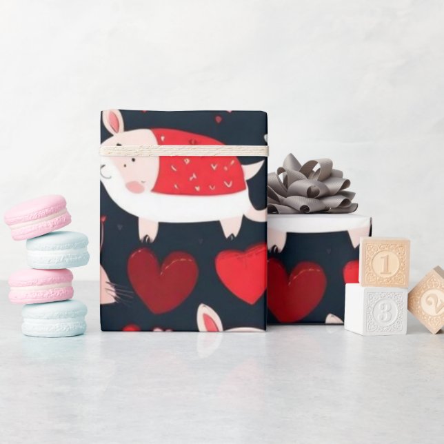 Alla hjärtans Pappra hjärtan Presentpapper (Baby Shower)