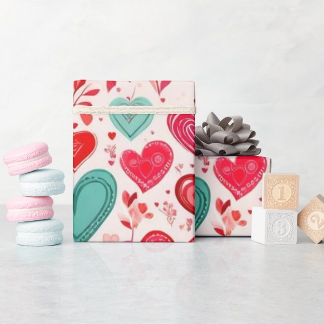 Alla hjärtans Pappra hjärtan Presentpapper (Baby Shower)