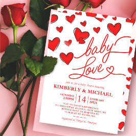 Alla hjärtans Red Hearts Baby Kärlek Girl Baby Sho Inbjudningar
