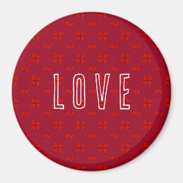 Alla hjärtans röda hjärtan på Röda Kärlek Magnet