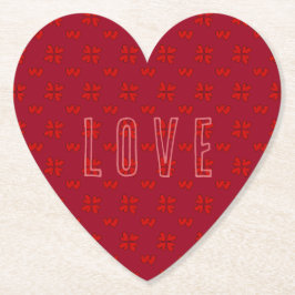 Alla hjärtans röda hjärtan på Röda Kärlek Underlägg Papper