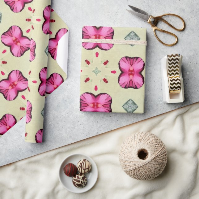 Alla hjärtans röda hjärtan romantik abstrakt mönst presentpapper (Hantverk)