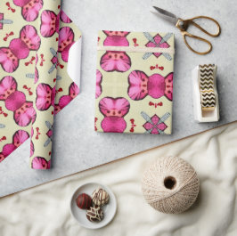 Alla hjärtans röda hjärtan romantik abstrakt mönst presentpapper