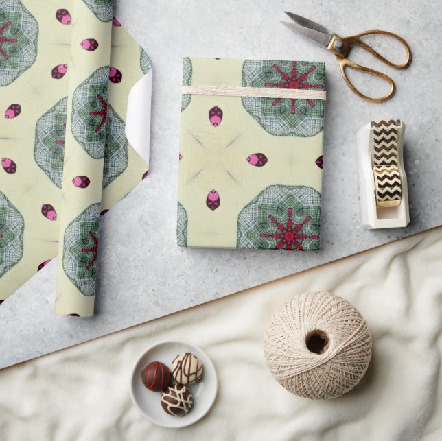 Alla hjärtans röda hjärtan romantik abstrakt mönst presentpapper (Hantverk)