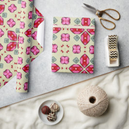 Alla hjärtans röda hjärtan romantik abstrakt mönst presentpapper