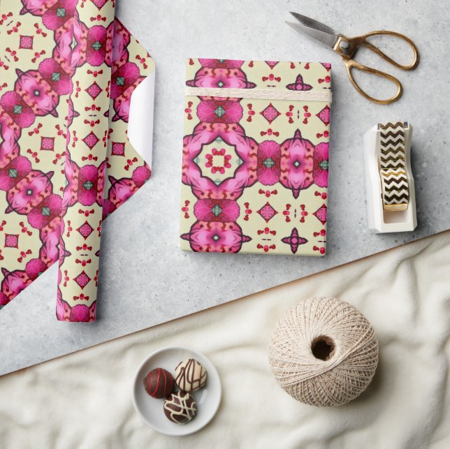 Alla hjärtans röda hjärtan romantik abstrakt mönst presentpapper (Hantverk)