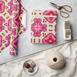 Alla hjärtans röda hjärtan romantik abstrakt mönst presentpapper