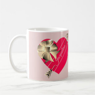 Alla hjärtans röda hjärtan utan ben kaffemugg