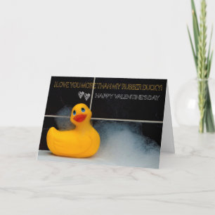 Alla hjärtans Roligt med Orange Rubber Ducky Helgkort