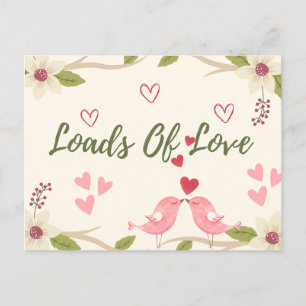 Alla hjärtans Rustic Loads of Kärlek Blommigt Cute Vykort