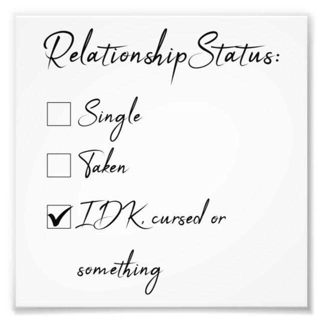 Alla hjärtans status för singel 43 fototryck (Framsidan)