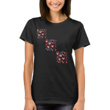 Alla hjärtans t-shirt med hjärtblommor