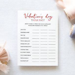 Alla hjärtans Tänka Fast, Tänka Quick party Card Inbjudningar