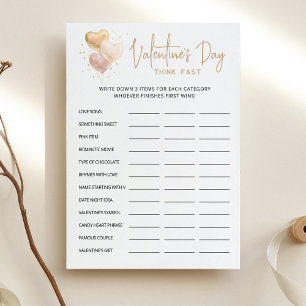 Alla hjärtans Tänka Fast, Tänka Quick party Card Inbjudningar