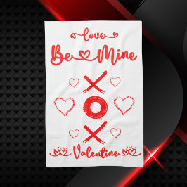 Alla hjärtans XOXO med örter i rött | Kökshandduk