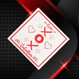 Alla hjärtans XOXO med örter i rött | Pappersservett