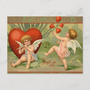 Alla hjärtansdags Cupider Kärlek Antik Vintage Helg Vykort