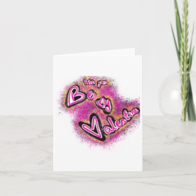 Alla hjärtansdags-graffiti helgkort (Framsida)