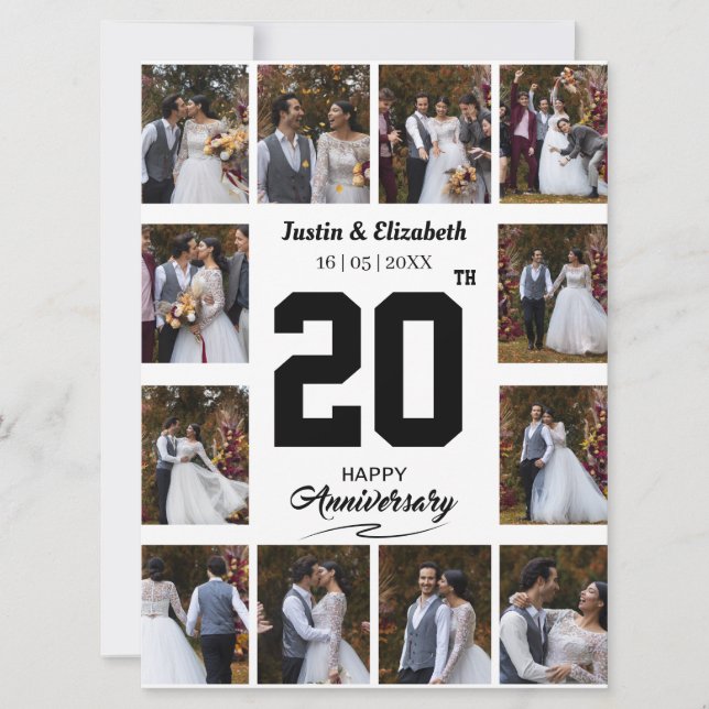 Alla hjärtens glada årsdag 12 Fotokollage Meddelande (Framsida)