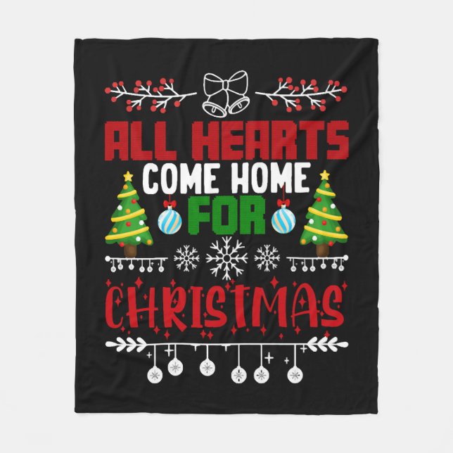 Alla Hjärter Kom hem till jul Fleecefilt (Framsidan)