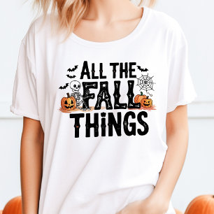 Alla höstens saker Halloween skelettpumpa T Shirt