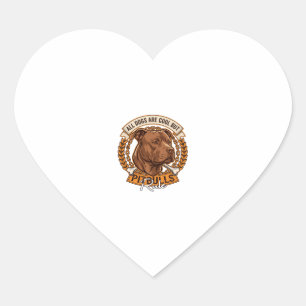 Alla hundar är coola men Pitbulls styr hund kedja Hjärtformat Klistermärke
