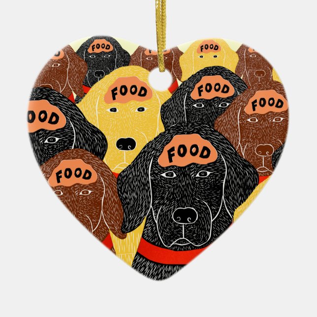 alla hundar hjärnor handlar om samma mat julgransprydnad keramik (Framsidan)