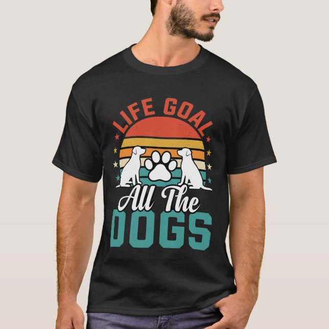 Alla Hundar Retro Hundälskare Design T Shirt (Framsida)