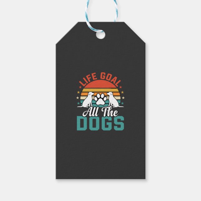 Alla Hundar Retro Hundälskare Presentetikett (Framsidan)