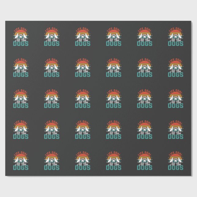 Alla Hundar Retro Hundälskare Presentpapper (Platt)