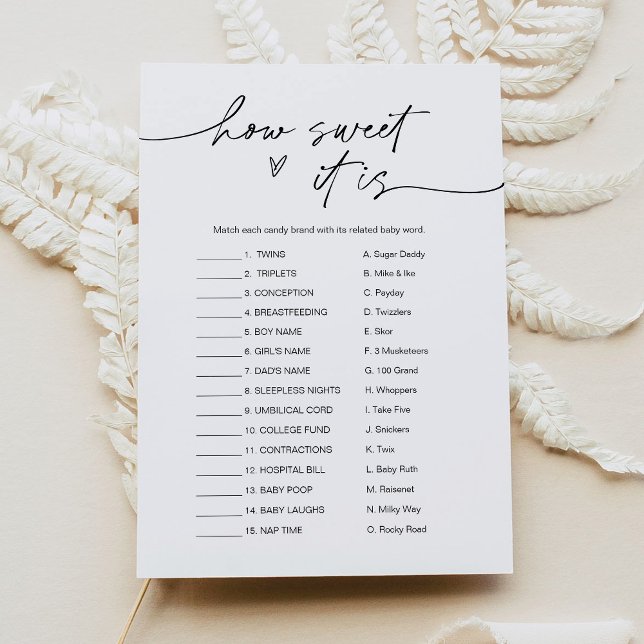 ALLA hur sött det är med Candy Pub Baby-spelkortet Inbjudningar (Skapare uppladdad)