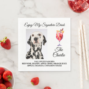 Alla husdjur Namnteckning Drink Bröllop Pet Napkin Pappersservett