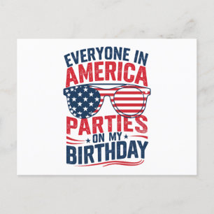 Alla i Amerika Firar Min Födelsedag Vykort