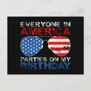 Alla i Amerika Firar Min Födelsedag Vykort