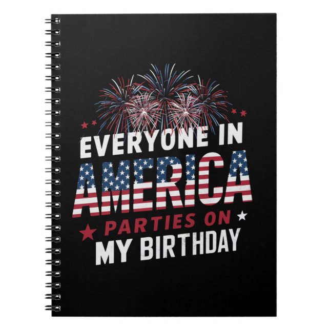 Alla i Amerika har fest på min födelsedag   Anteckningsbok (Framsidan)