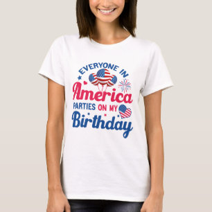 Alla i Amerika har fest på min födelsedag roligt T Shirt