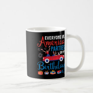 Alla i Amerika Party på min födelsedag den 4 juli Kaffemugg