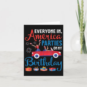 Alla i Amerika Party på min födelsedag den 4 juli Kort