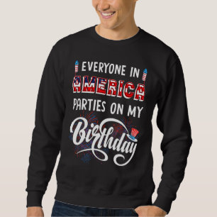 Alla i Amerika Party på min födelsedag den 4 Lång Ärmad Tröja
