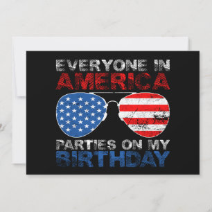 Alla i Amerika Party på min födelsedag Inbjudningar