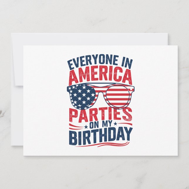 Alla i Amerika Party på min födelsedag Inbjudningar (Framsida)