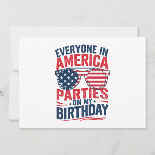 Alla i Amerika Party på min födelsedag Inbjudningar