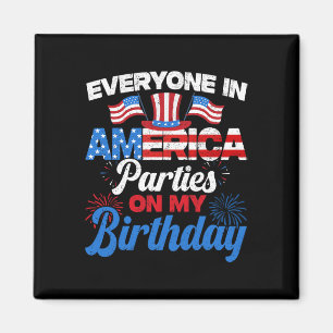 Alla i amerikanska Party på min födelsedag den 4 Magnet
