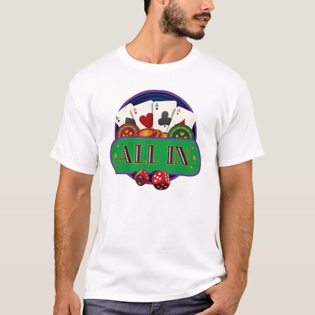Alla i Casino Poker T Shirt (Framsida)
