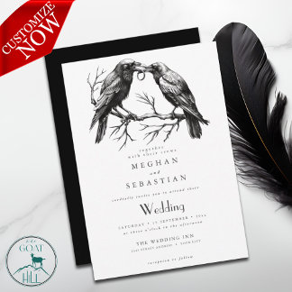 ALLA i EN Bröllop-Kråkor i Kärlek Inbjudningar