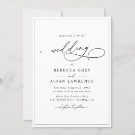 Alla i en Elegants skriptsida Grönt Bröllop Inbjudningar