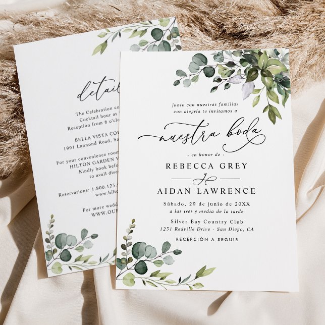 Alla i en Neustra Boda Rustic Eucalyptus Greenery Inbjudningar (Skapare uppladdad)