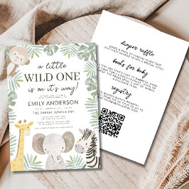 Alla i en QR-Vild en Safari Baby Shower Inbjudningar